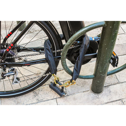Antivol vélo chaîne avec U à clé Zefal K-traz m18 diam 10 mm noir 1.10m avec 3 clés - sécurité maximale -