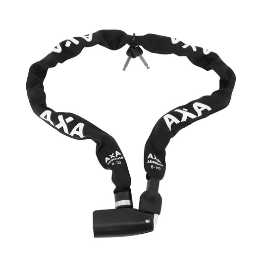 Antivol vélo chaîne à clé Axa absolute diam 8 mm l1.10m noir - niveau protection élevé pour vélo electrique - sécurité niveau 9-15