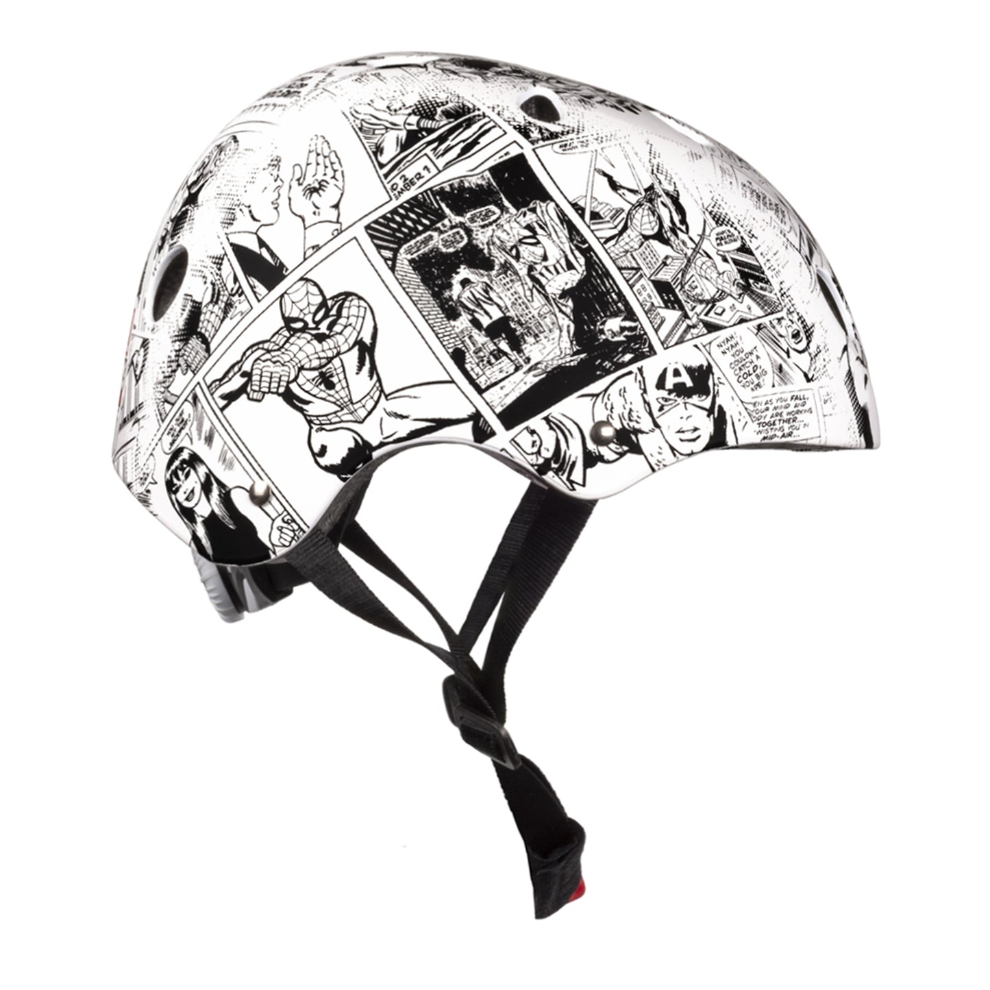 Disney v3 Avengers Comics White Kids' Bike Helmet with Adjustment Dial