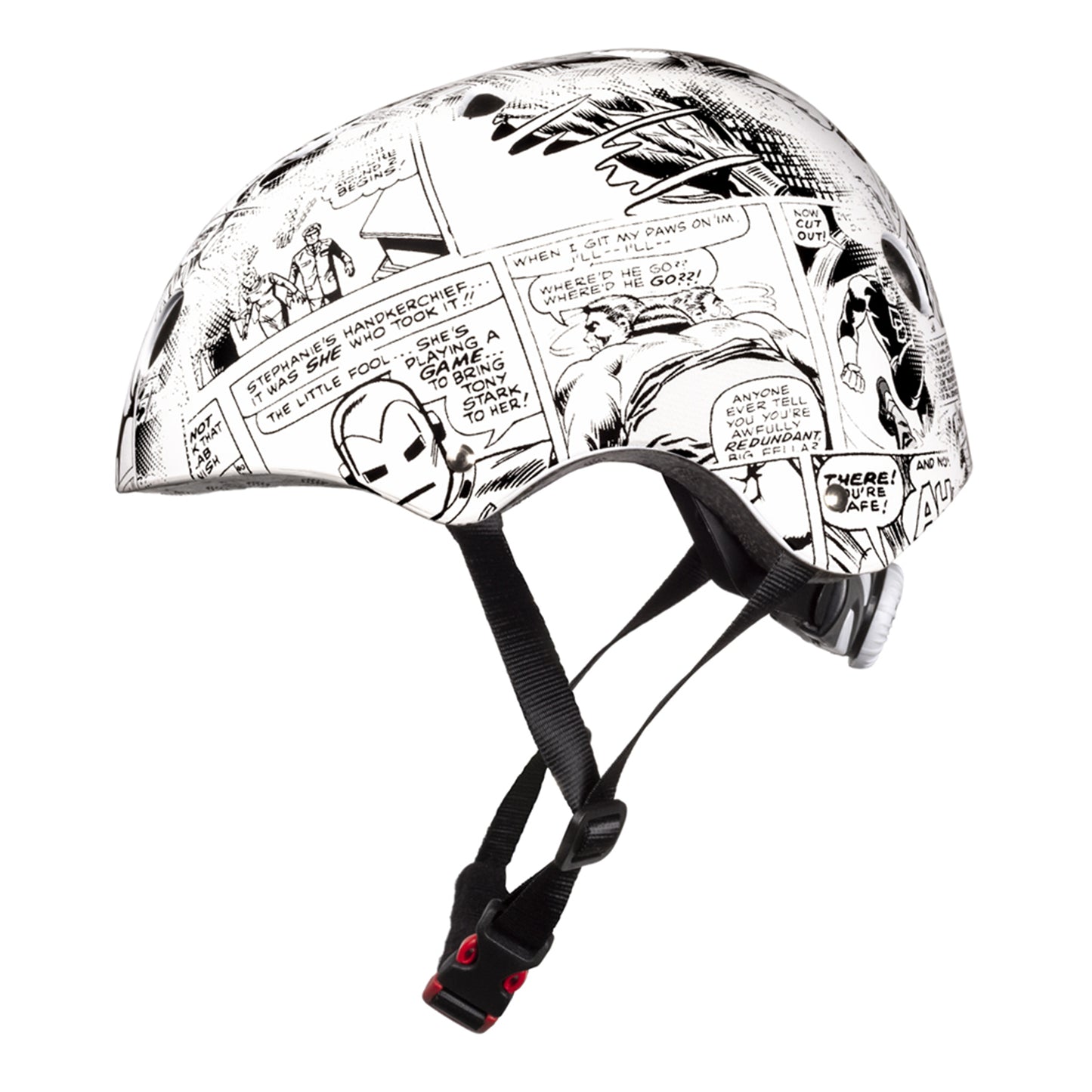 Disney v3 Avengers Comics White Kids' Bike Helmet with Adjustment Dial