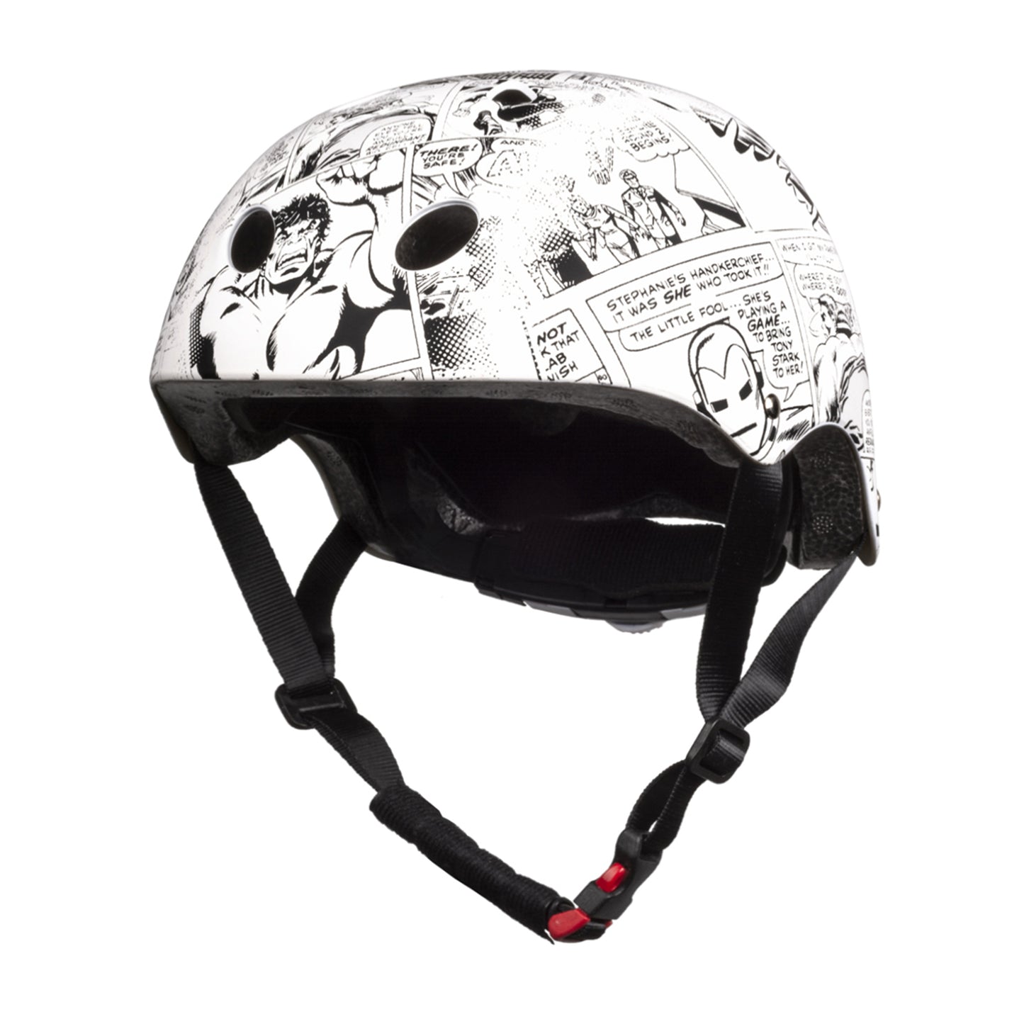 Disney v3 Avengers Comics White Kids' Bike Helmet with Adjustment Dial