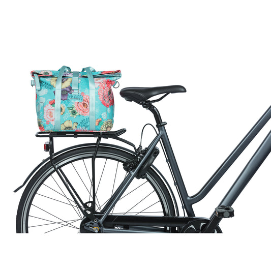 Sac à main vélo Basil bloom field 8-11l bleu clair waterproof fixation système mik inclus 29x15x28cm
