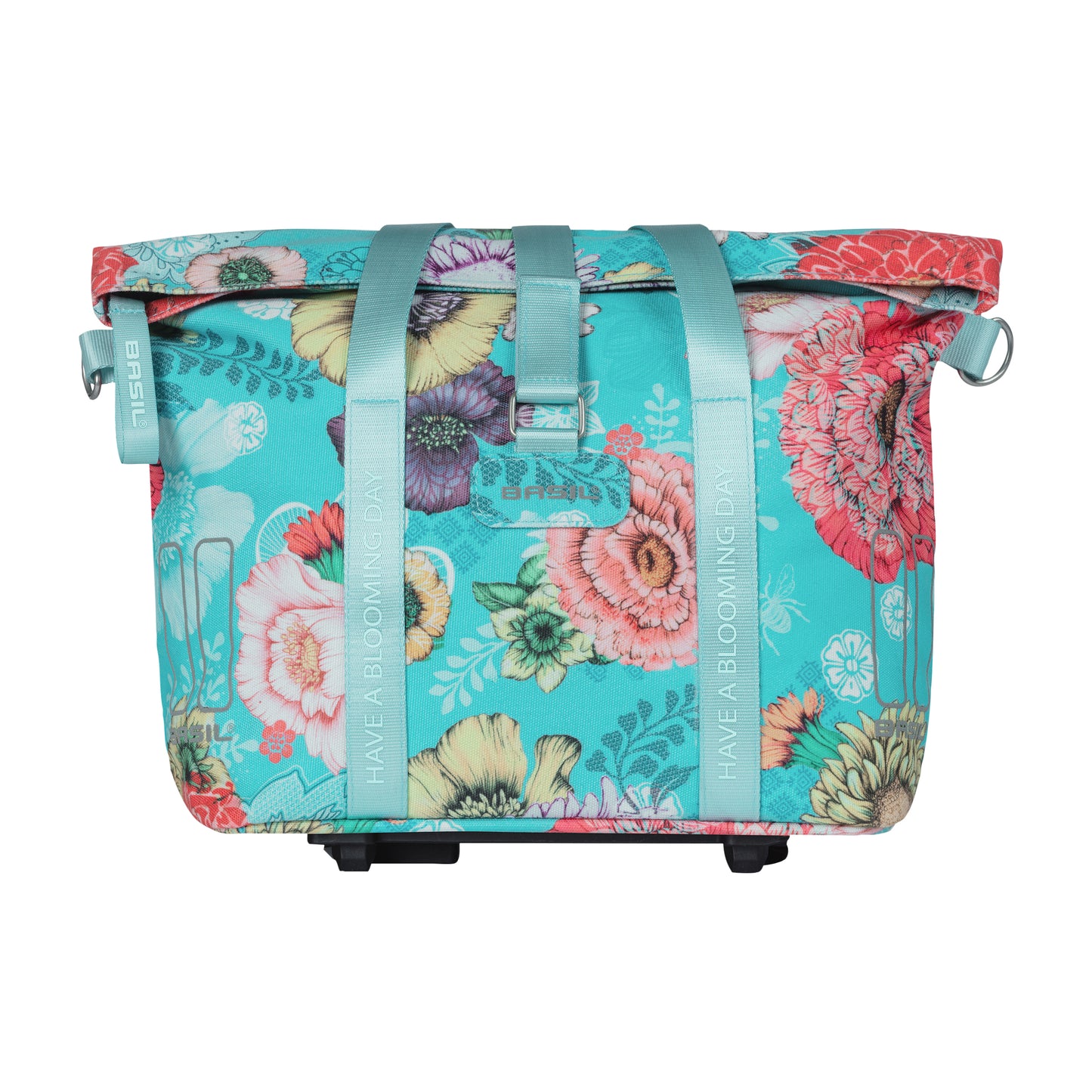 Sac à main vélo Basil bloom field 8-11l bleu clair waterproof fixation système mik inclus 29x15x28cm