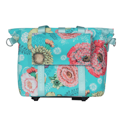 Sac à main vélo Basil bloom field 8-11l bleu clair waterproof fixation système mik inclus 29x15x28cm