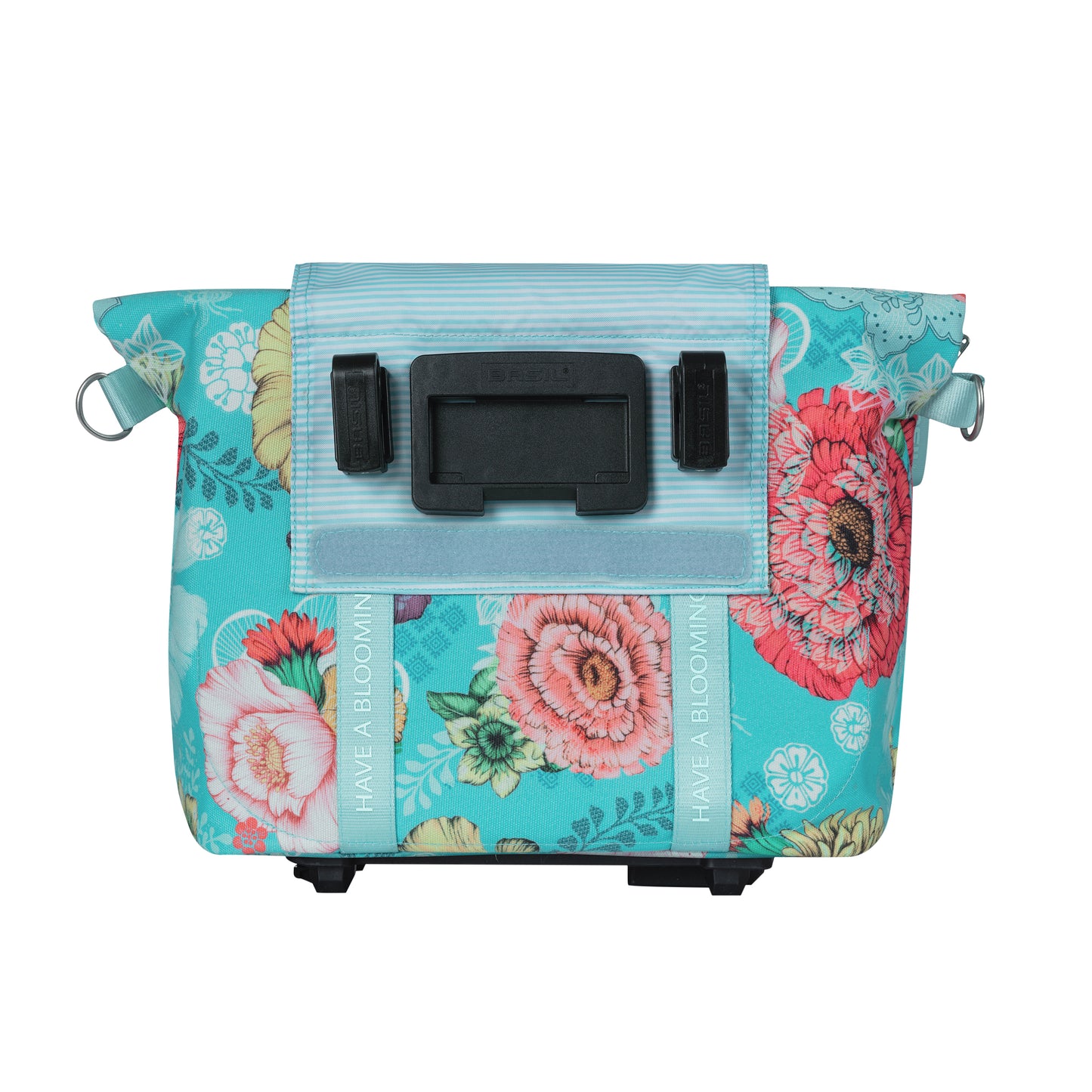 Sac à main vélo Basil bloom field 8-11l bleu clair waterproof fixation système mik inclus 29x15x28cm
