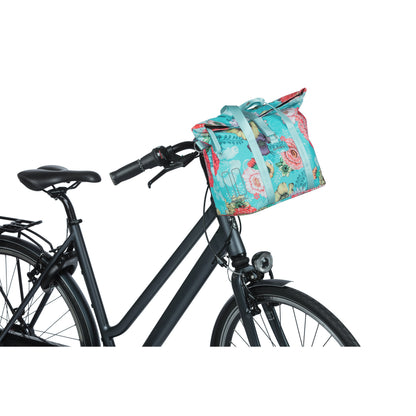 Sac à main vélo Basil bloom field 8-11l bleu clair waterproof fixation système mik inclus 29x15x28cm