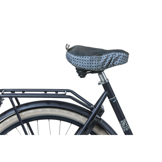 Couvre-selle vélo BASIL Bohème waterproof bleu indigo 28x23 cm