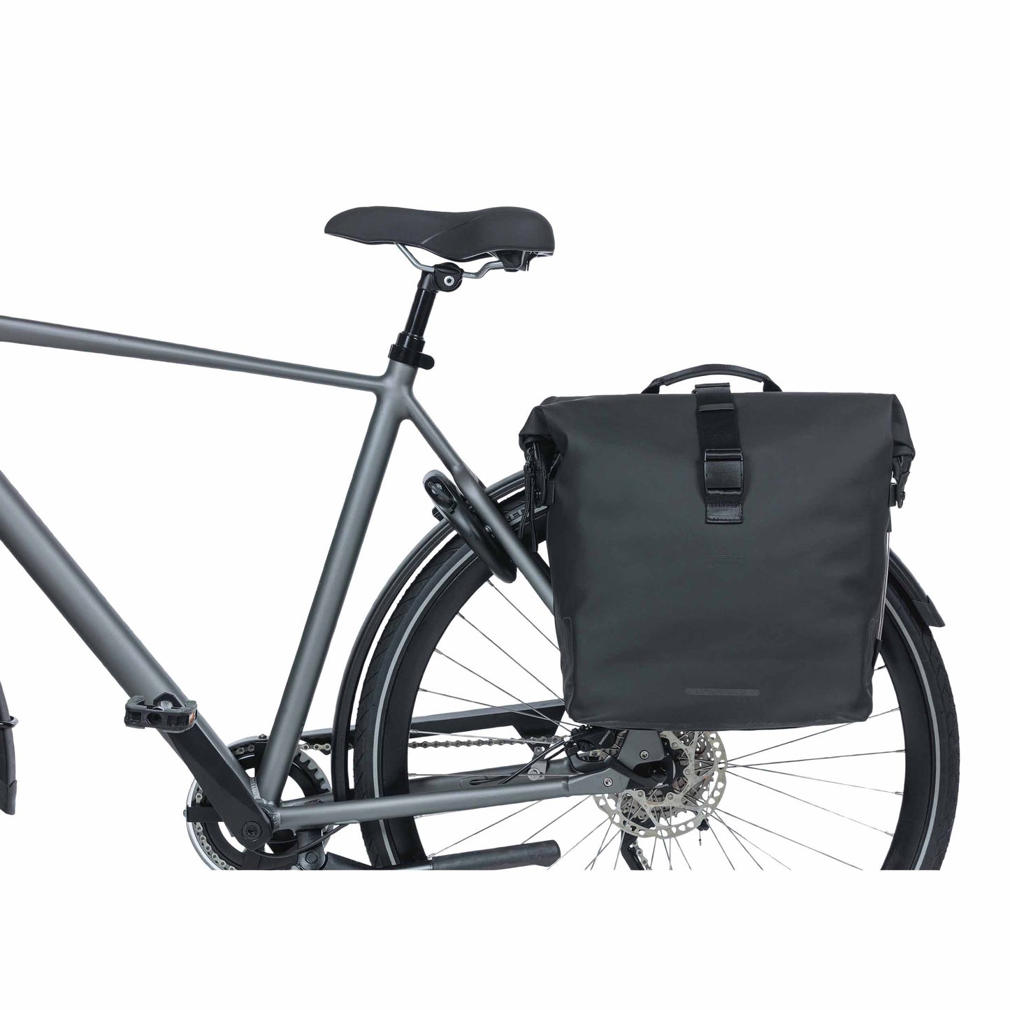 Basil Soho Double Pannier 41L Black Rack Mount MIK System 31x12x37cm with LED lighting