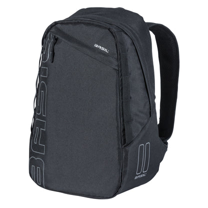 Sacoche arrière vélo latérale sac à dos Basil flex backpack noir 17l fixation hook sur porte bagage