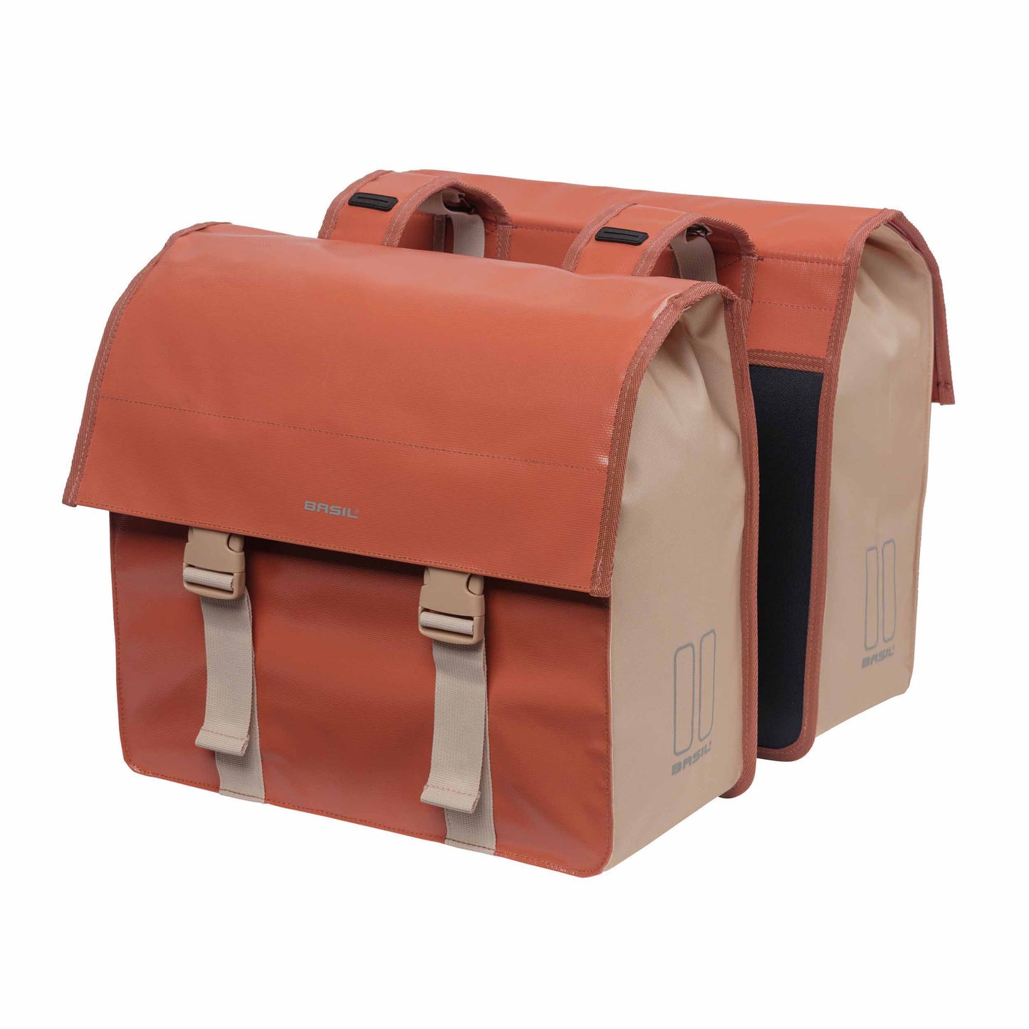 Basil Urban Load Double Waterproof Rear Bicycle Pannier Terra Red-Pink 48-53L 41x18x46cm