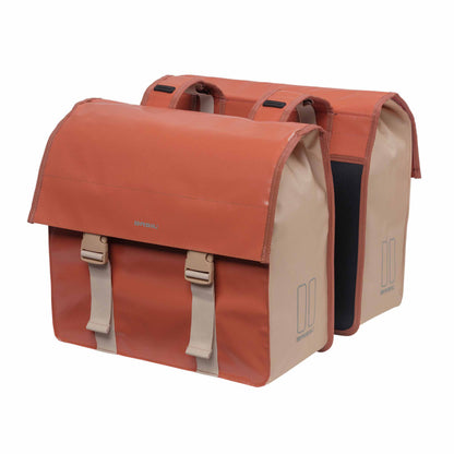 Basil Urban Load Double Waterproof Rear Bicycle Pannier Terra Red-Pink 48-53L 41x18x46cm