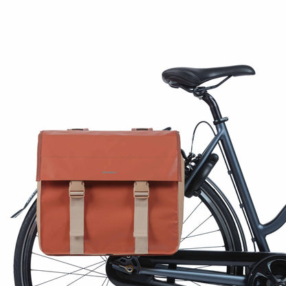 Basil Urban Load Double Waterproof Rear Bicycle Pannier Terra Red-Pink 48-53L 41x18x46cm
