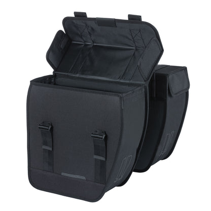 Basil Tour Double Pannier 28L Black 34x14x34cm Rack Mount