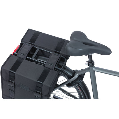 Basil Tour Double Pannier 28L Black 34x14x34cm Rack Mount