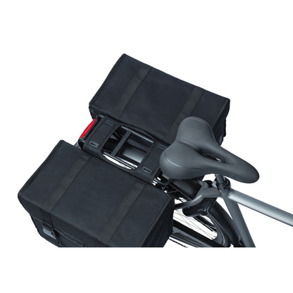 Sacoche arrière vélo double Basil kavan 58l noir 37x24x33cm