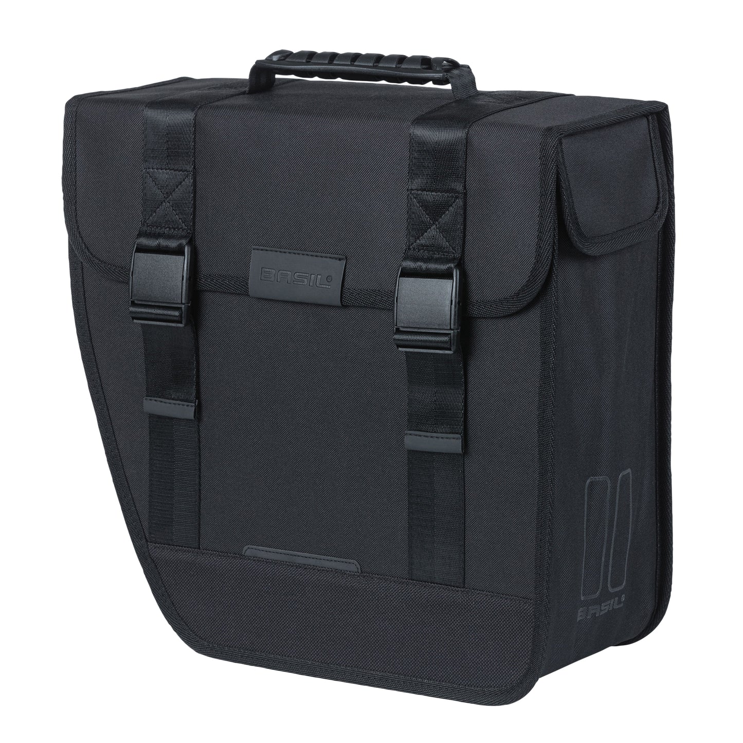 Basil Side Bike Pannier Left Tour 14L Black Hook System 34x14x34cm