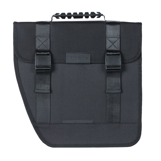 Sacoche arrière vélo latérale Basil tour gauche 14l noir fixation crochet hook 34x14x34cm