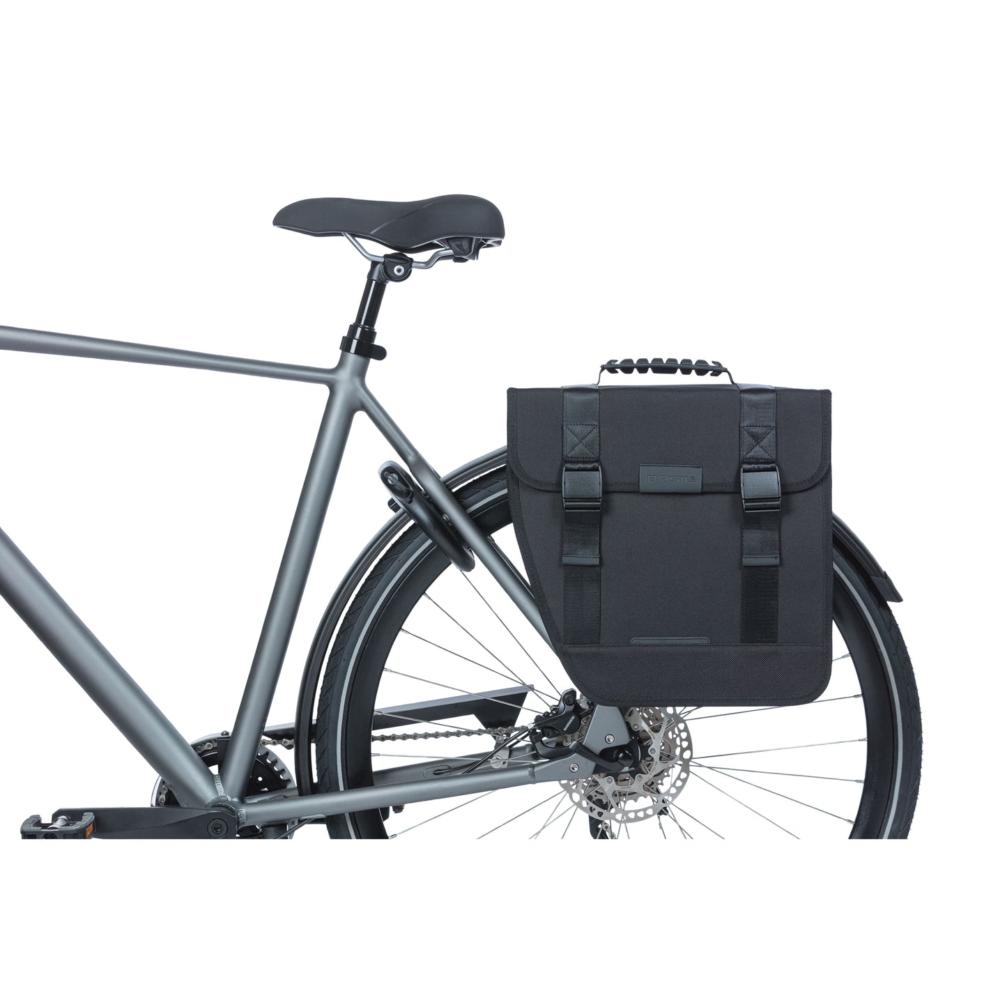 Basil Side Bike Pannier Left Tour 14L Black Hook System 34x14x34cm