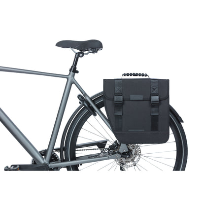 Basil Side Bike Pannier Left Tour 14L Black Hook System 34x14x34cm