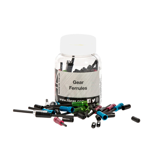 Embout de gaine dérailleur 4 mm - long 10 mm métal couleurs assorties (boite de 50) -Fibrax-