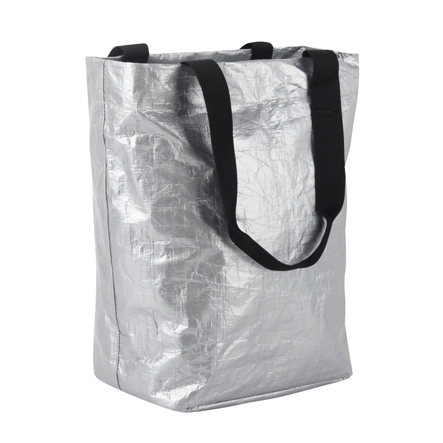 Grey recycled material side pannier bike bag, rack mount with hook