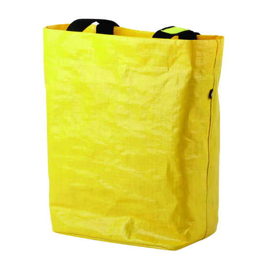Sacoche arrière vélo latérale jaune matériau recyclé fixation porte bagage sur crochet charge maximale 5kg