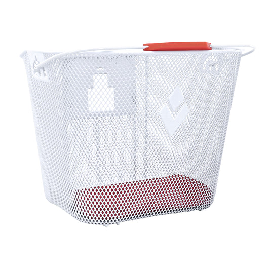 Hapo.G white honeycomb steel front basket for e-bikes, DMTS mount