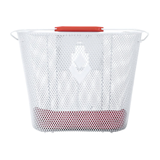 Hapo.G white honeycomb steel front basket for e-bikes, DMTS mount