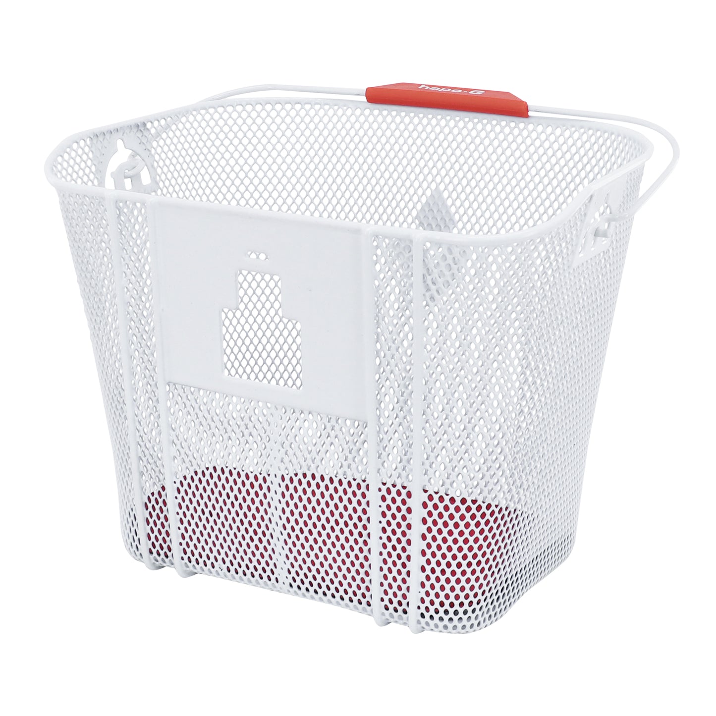 Hapo.G white honeycomb steel front basket for e-bikes, DMTS mount