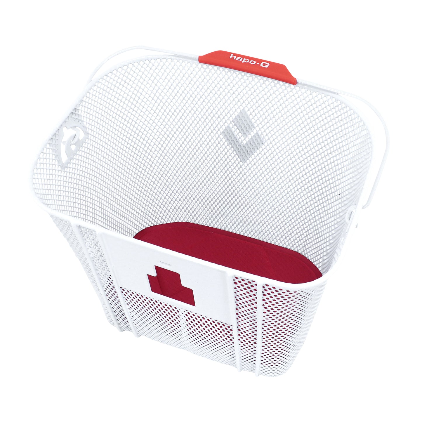 Hapo.G white honeycomb steel front basket for e-bikes, DMTS mount