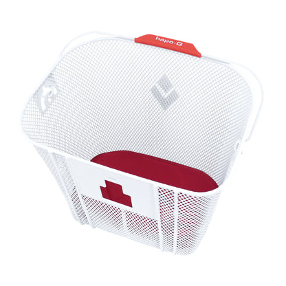 Hapo.G white honeycomb steel front basket for e-bikes, DMTS mount