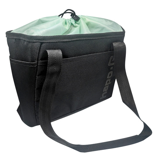 Hapo.G black canvas front basket for e-bikes