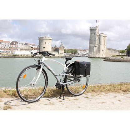 Sacoche arrière vélo double rigide Hapo.g 32l noir waterproof fixation velcros sur porte bagage