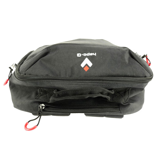 Hapo.g black 13L front bicycle handlebar bag for e-bike / 8cm internal width handlebar mount
