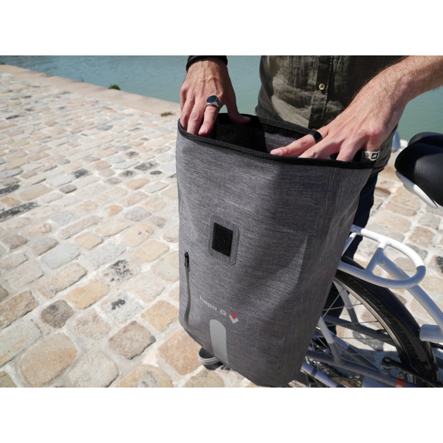 Hapo-g Waterproof 14L Grey Right/Left Side Pannier Backpack Rack Mount