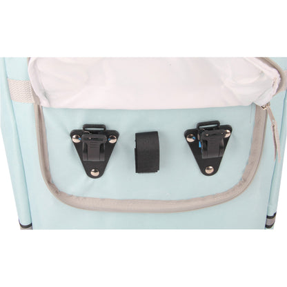Sacoche arrière vélo latérale isotherm bleu ice fixation porte bagage sur crochet hook