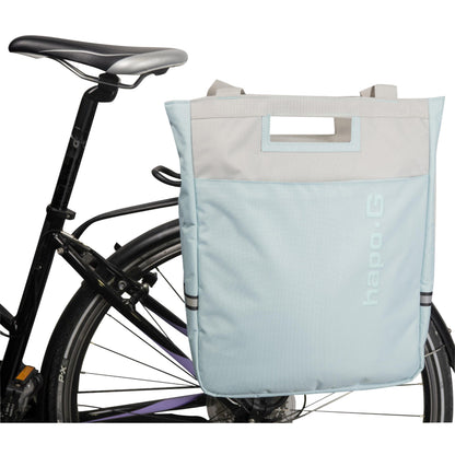 Sacoche arrière vélo latérale isotherm bleu ice fixation porte bagage sur crochet hook