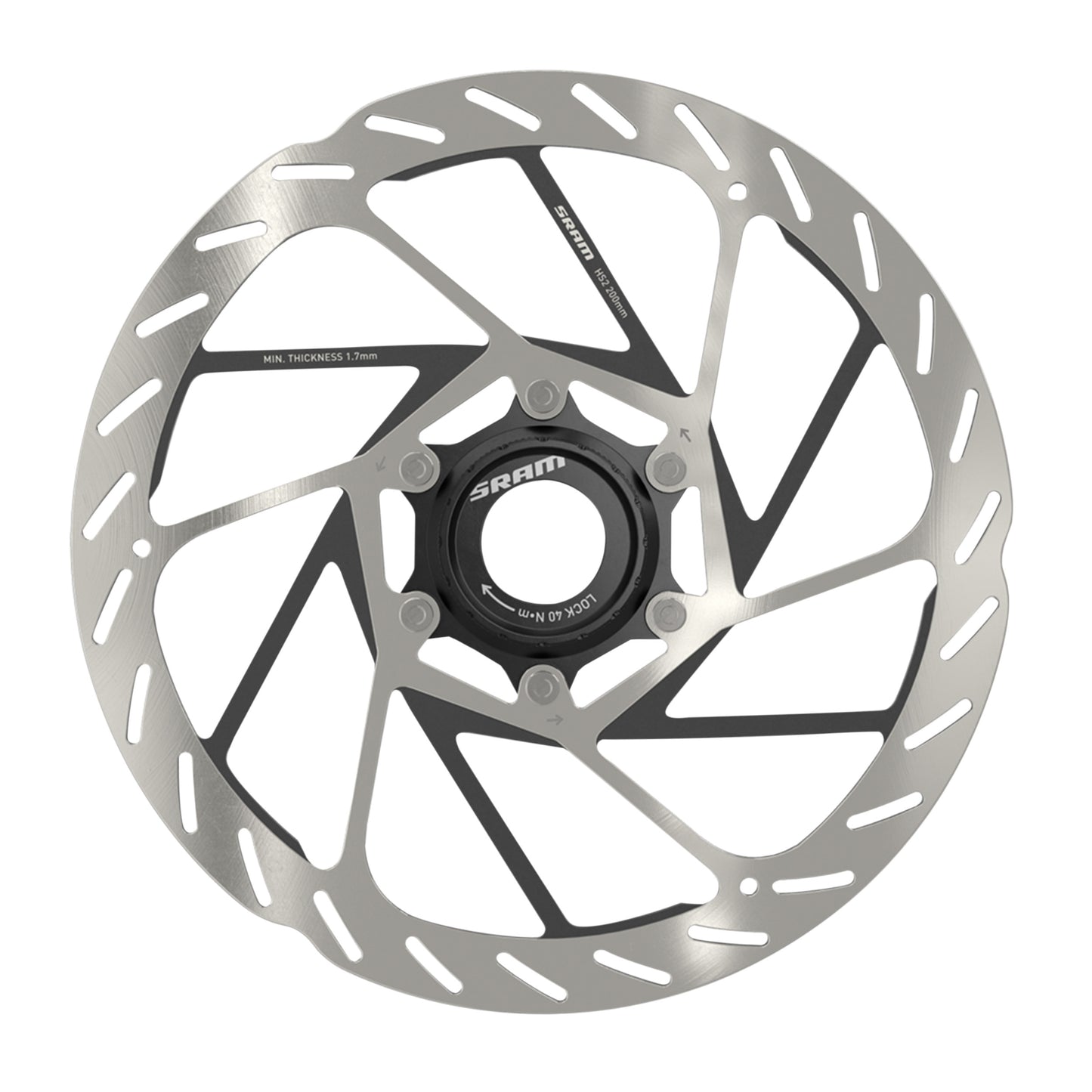 Disque de frein VTT Centerlock SRAM HS2 200mm argent bord arrondi