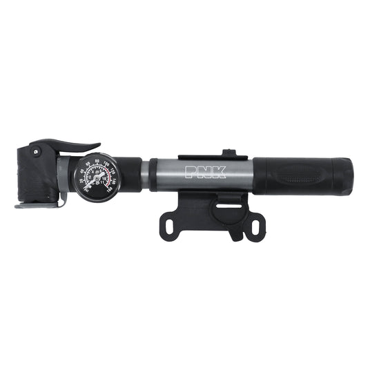 Mini road/MTB pump PCP aluminum silver 7 bar gauge