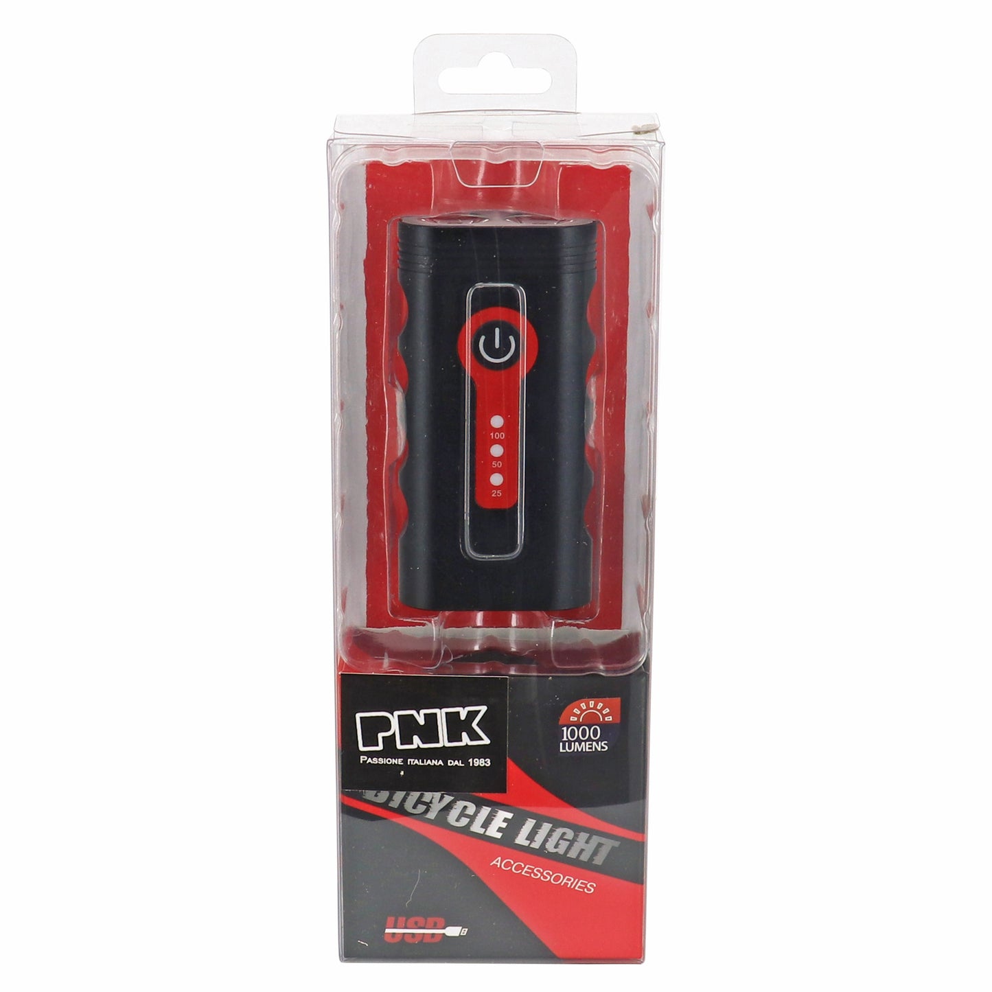 LG-PL1000 USB Front Bicycle Light - Handlebar Mount - 1000 Lumens - 4 Modes - 3-6h Battery Life - Black PCP