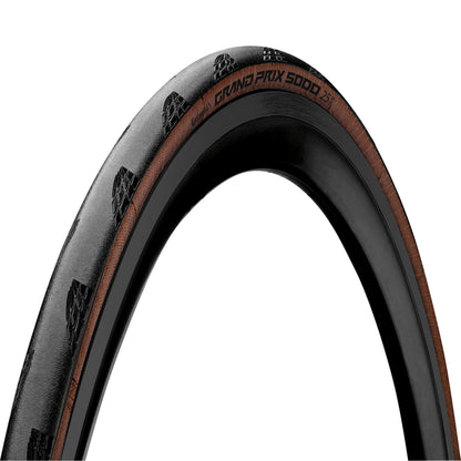 Pneu Route 700 X 28 Continental Grand Prix 5000 Noir flanc Marron TS (28-622) -GP5000-