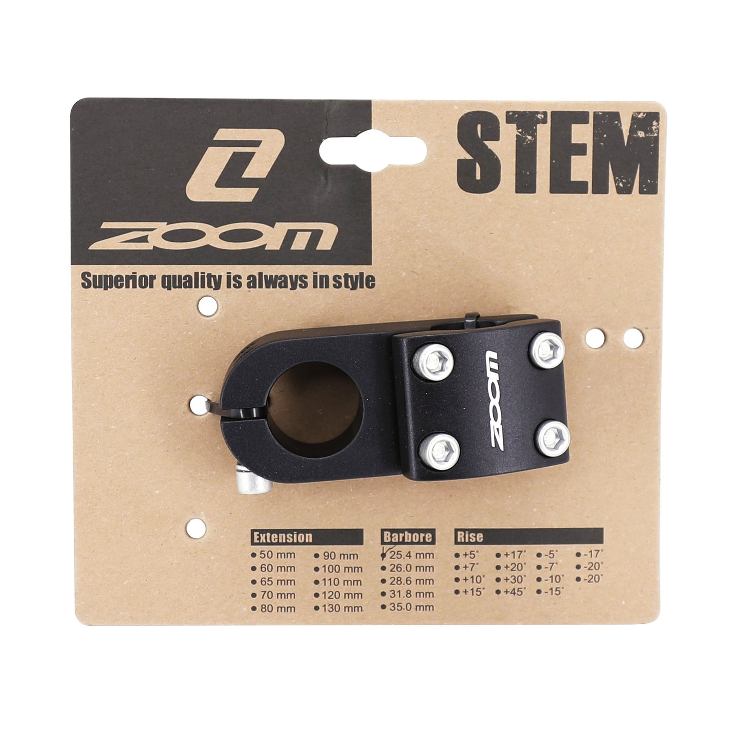 Zoom Aheadset L48 BMX Stem for 22.2 Handlebar 4 Bolts