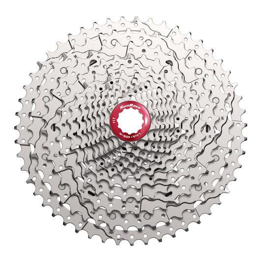 Cassette 12v. Sunrace mz800 11-51 VTT compatible Shimano métallique argent (11-13-15-17-19-21-24-28-33-39-45-51)