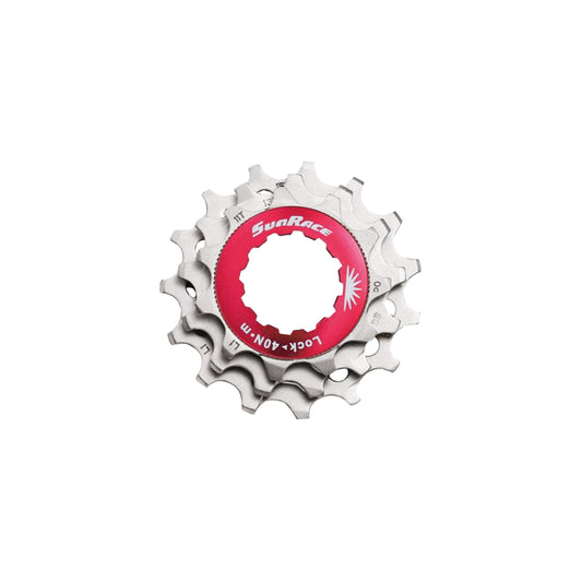 Kit 3 pignons Sunrace pour Cassette 12v. 11-13-15 métallique argent avec contre écrou blocage