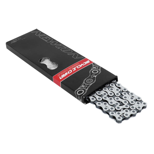 Chaîne vélo VAE 7-8v. Newton Kmc x8 argent 116 maillons compatible Shimano et Sram