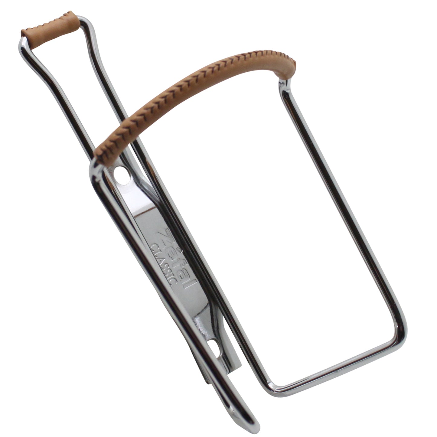 Porte-bidon Zefal Vintage acier chromé cuir marron