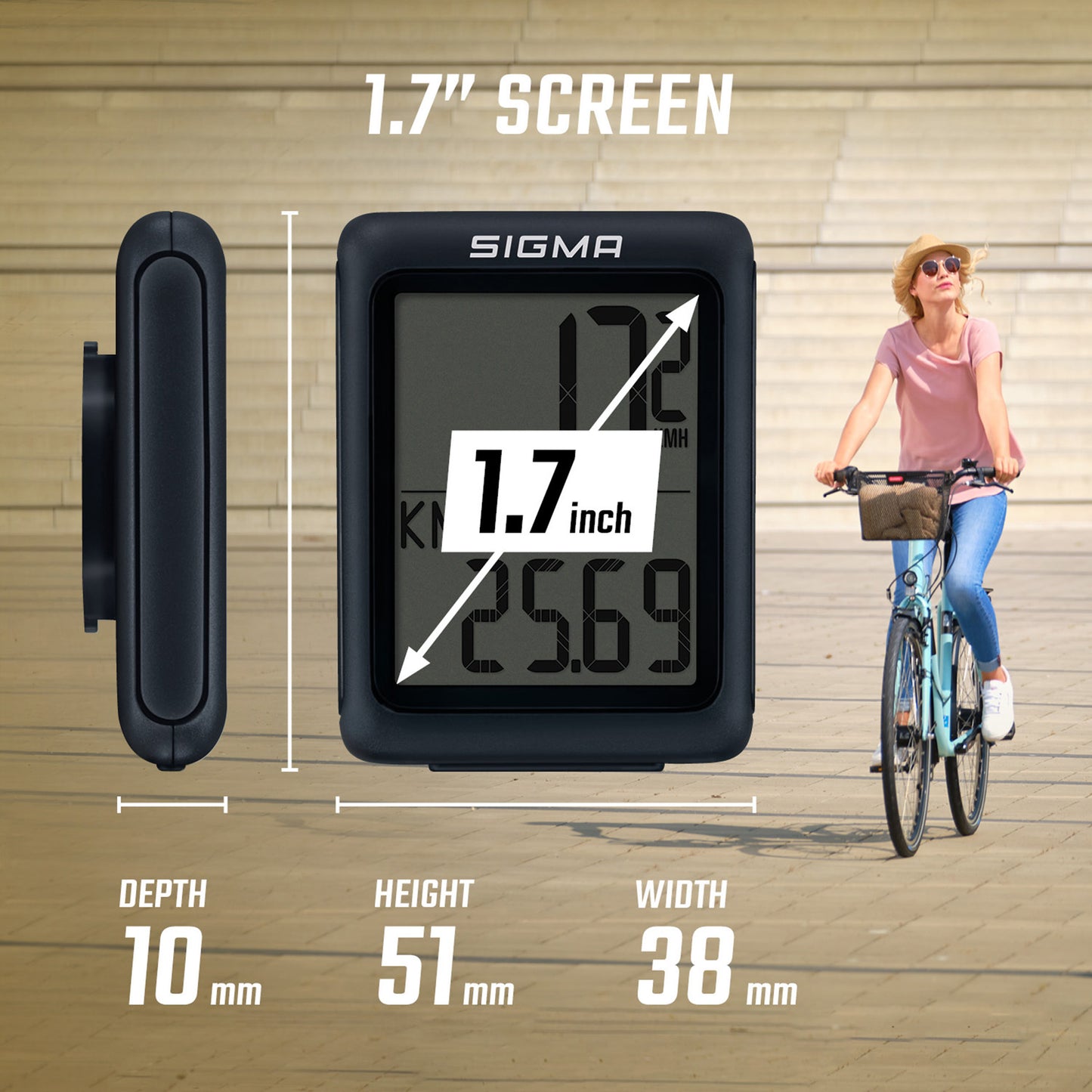 Compteur Sigma bc 5.0 wr à fil noir ( 5 fonctions)