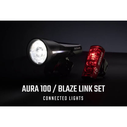 Eclairage vélo usb kit Sigma aura 100 lux-blaze link