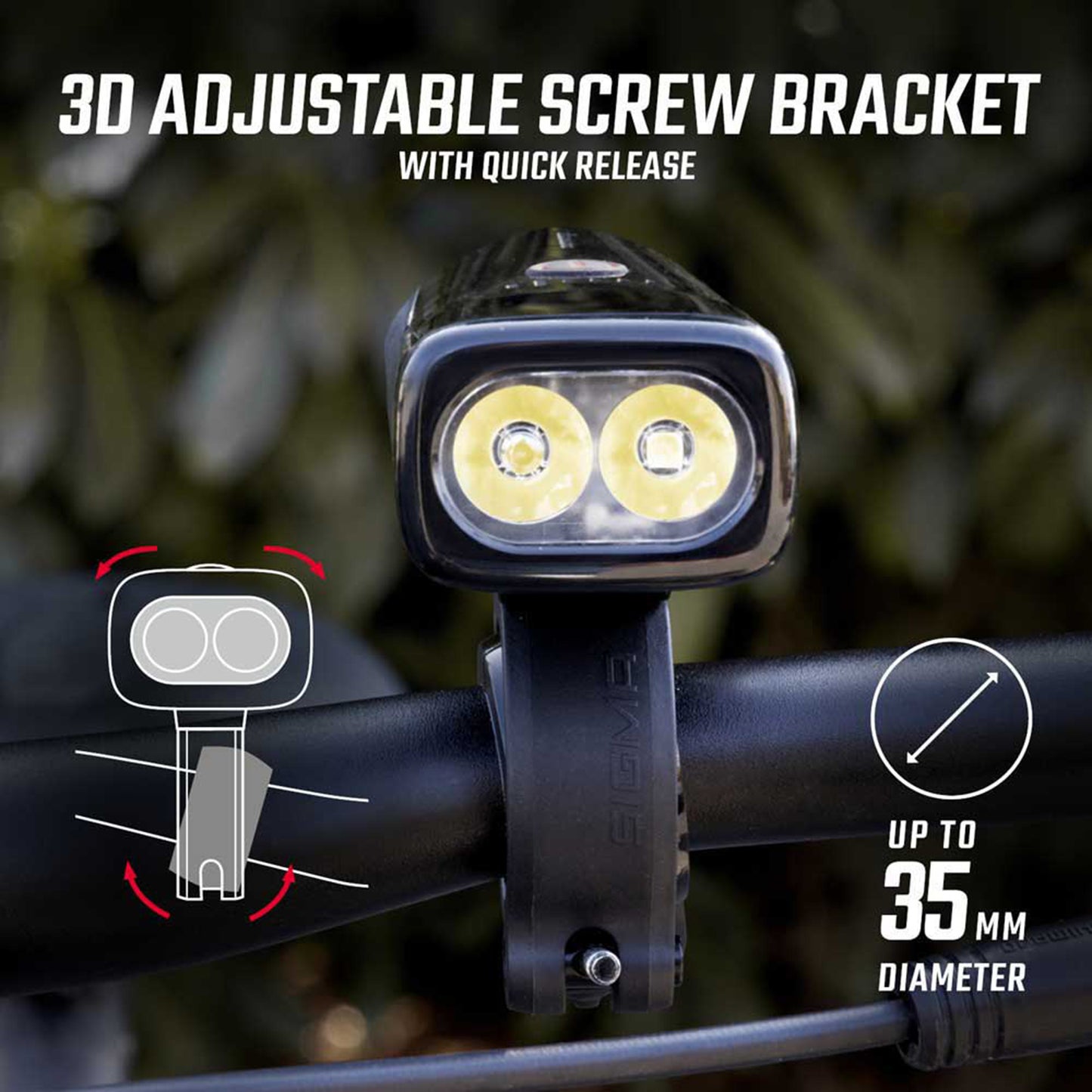 Eclairage vélo usb avant Sigma buster 1100 lumen visibilité 170m