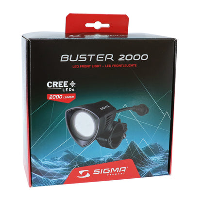 Eclairage vélo à batterie avant Sigma buster 2000 lumen visibilité 200m